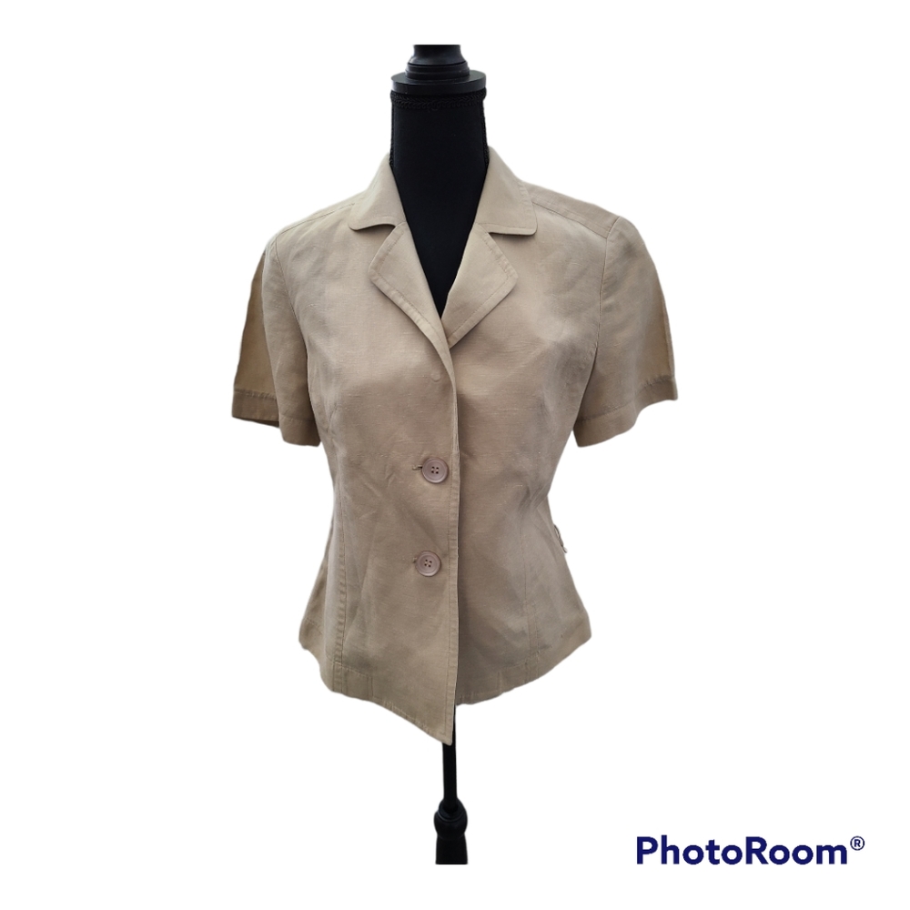 Jones New York Collection Short Sleeve Tan Blazer